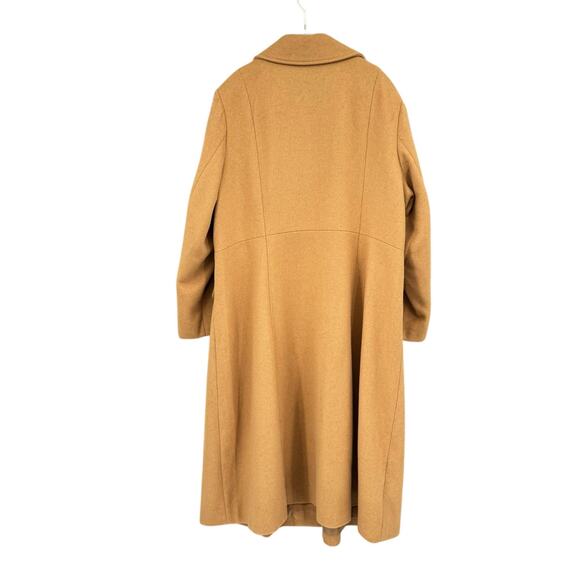 Roaman’s Women's Plus Camel Tan Wool Blend Long Winter Overcoat Coat - Picture 2 of 9